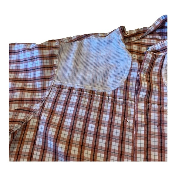 Solaris UPF Red Plaid Venting Short Sleeve Moisture Wicking Mens Shirt NEW - Picture 14 of 16